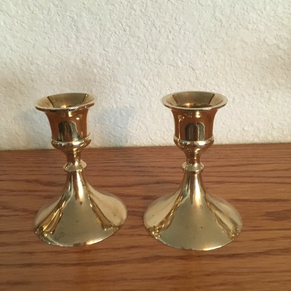 Other - Set of Two Small Vintage Brass Candleholders